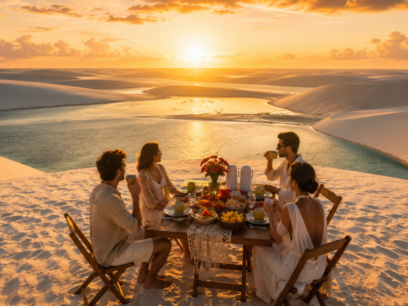 Café da manhãnos Lençóis Maranhenses - Lençóis Emoções